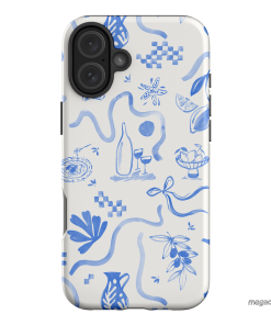 Mediterranean Wave Printed Phone Cases iPhone 16 Plus / Armoured by Charlie Taylor - The Dairy