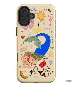 Mermaid Salad Cream Printed Phone Cases iPhone 16 Plus / Armoured by Easty Beasty - The Dairy