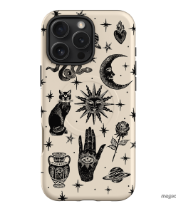 Astro Flash Beige Printed Phone Cases iPhone 16 Pro Max / Armoured MagSafe by Veronica Tucker - The Dairy