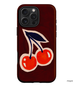 Cherries Printed Phone Cases iPhone 16 Pro Max / Armoured MagSafe by Studio Bon - The Dairy
