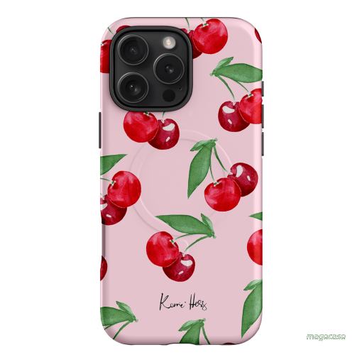 Cherry Rose Printed Phone Cases iPhone 16 Pro Max / Armoured MagSafe by Kerrie Hess - The Dairy