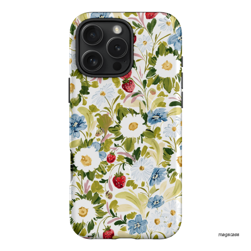 Garden Strawberries Printed Phone Cases iPhone 16 Pro Max / Armoured MagSafe by Ellie Mae - The Dairy