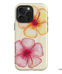Hibiscus Flower Yellow Printed Phone Cases iPhone 16 Pro Max / Armoured MagSafe by BG. Studio - The Dairy