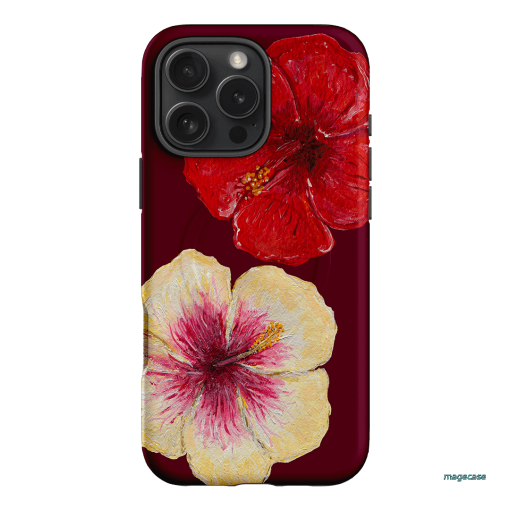 Hibiscus Flower Printed Phone Cases iPhone 16 Pro Max / Armoured MagSafe by BG. Studio - The Dairy