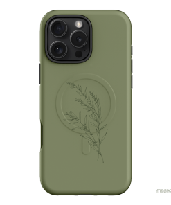Khaki Wattle Printed Phone Cases iPhone 16 Pro Max / Armoured MagSafe by Typoflora - The Dairy