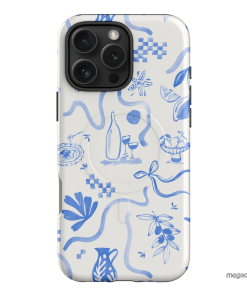 Mediterranean Wave Printed Phone Cases iPhone 16 Pro Max / Armoured MagSafe by Charlie Taylor - The Dairy