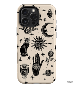 Astro Flash Beige Printed Phone Cases iPhone 16 Pro Max / Armoured by Veronica Tucker - The Dairy
