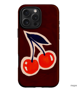 Cherries Printed Phone Cases iPhone 16 Pro Max / Armoured by Studio Bon - The Dairy