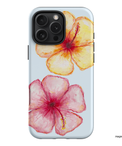 Hibiscus Flower Blue Printed Phone Cases iPhone 16 Pro Max / Armoured by BG. Studio - The Dairy