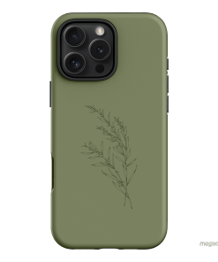 Khaki Wattle Printed Phone Cases iPhone 16 Pro Max / Armoured by Typoflora - The Dairy