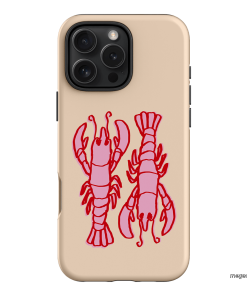 Lobster Love Peach Printed Phone Cases iPhone 16 Pro Max / Armoured by The Dairy - The Dairy