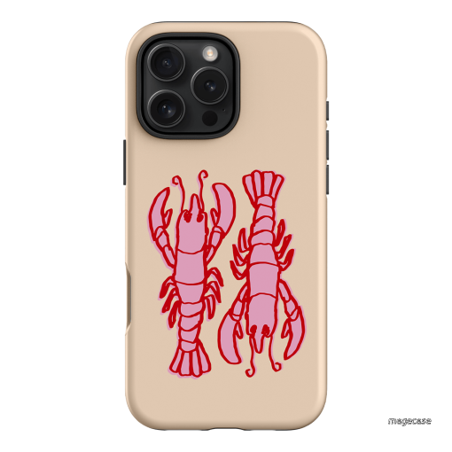 Lobster Love Peach Printed Phone Cases iPhone 16 Pro Max / Armoured by The Dairy - The Dairy