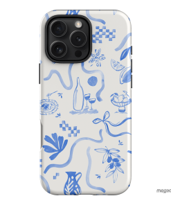Mediterranean Wave Printed Phone Cases iPhone 16 Pro Max / Armoured by Charlie Taylor - The Dairy