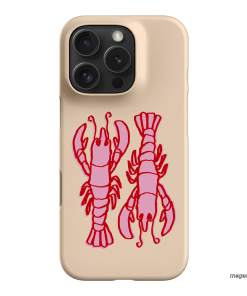 Lobster Love Peach Printed Phone Cases iPhone 16 Pro / Snap by The Dairy - The Dairy