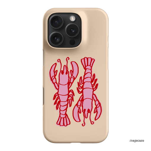 Lobster Love Peach Printed Phone Cases iPhone 16 Pro / Snap by The Dairy - The Dairy