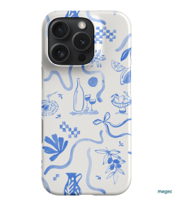 Mediterranean Wave Printed Phone Cases iPhone 16 Pro / Snap by Charlie Taylor - The Dairy