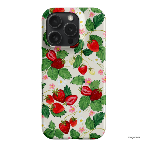 Strawberry Patch Printed Phone Cases iPhone 16 Pro / Snap by Ellie Mae - The Dairy