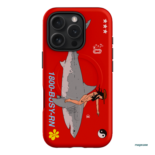 1800-Busy Rn in Red Printed Phone Cases iPhone 16 Pro / Armoured MagSafe by Easty Beasty - The Dairy