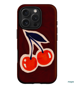 Cherries Printed Phone Cases iPhone 16 Pro / Armoured MagSafe by Studio Bon - The Dairy