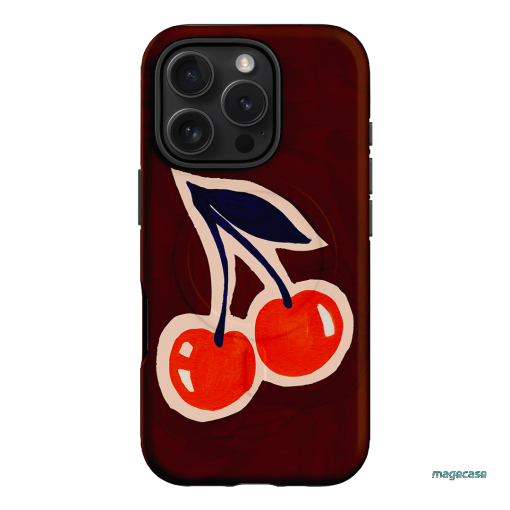 Cherries Printed Phone Cases iPhone 16 Pro / Armoured MagSafe by Studio Bon - The Dairy