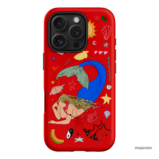 Mermaid Salad Scarlet Printed Phone Cases iPhone 16 Pro / Armoured MagSafe by Easty Beasty - The Dairy