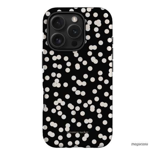 Mini Confetti Noir Printed Phone Cases iPhone 16 Pro / Armoured MagSafe by Veronica Tucker - The Dairy