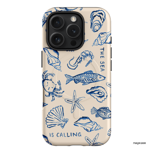 Sea Call Printed Phone Cases iPhone 16 Pro / Armoured MagSafe by Cass Deller - The Dairy