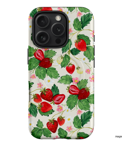 Strawberry Patch Printed Phone Cases iPhone 16 Pro / Armoured MagSafe by Ellie Mae - The Dairy