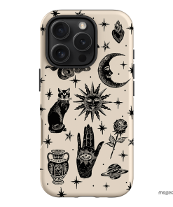 Astro Flash Beige Printed Phone Cases iPhone 16 Pro / Armoured by Veronica Tucker - The Dairy