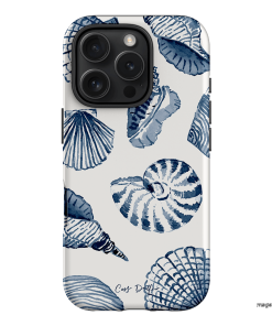 Blue Shells Printed Phone Cases iPhone 16 Pro / Armoured by Cass Deller - The Dairy