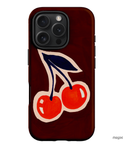 Cherries Printed Phone Cases iPhone 16 Pro / Armoured by Studio Bon - The Dairy
