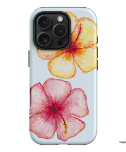 Hibiscus Flower Blue Printed Phone Cases iPhone 16 Pro / Armoured by BG. Studio - The Dairy