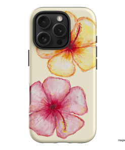 Hibiscus Flower Yellow Printed Phone Cases iPhone 16 Pro / Armoured by BG. Studio - The Dairy