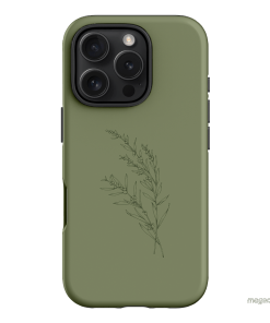 Khaki Wattle Printed Phone Cases iPhone 16 Pro / Armoured by Typoflora - The Dairy