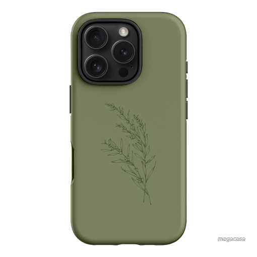 Khaki Wattle Printed Phone Cases iPhone 16 Pro / Armoured by Typoflora - The Dairy