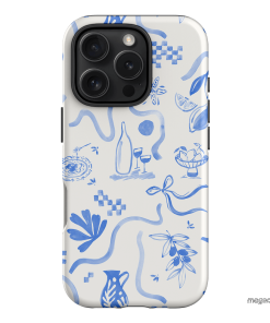 Mediterranean Wave Printed Phone Cases iPhone 16 Pro / Armoured by Charlie Taylor - The Dairy