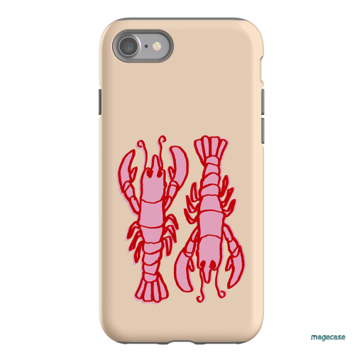 Lobster Love Peach Printed Phone Cases iPhone SE / Armoured by The Dairy - The Dairy