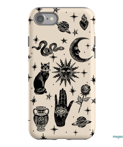 Astro Flash Beige Printed Phone Cases iPhone SE / Armoured by Veronica Tucker - The Dairy
