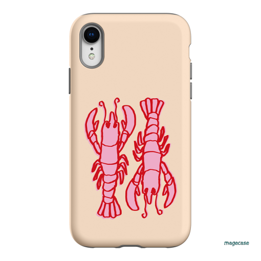 Lobster Love Peach Printed Phone Cases iPhone XR / Armoured by The Dairy - The Dairy