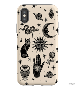 Astro Flash Beige Printed Phone Cases by Veronica Tucker - The Dairy