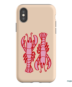 Lobster Love Peach Printed Phone Cases iPhone XS / Armoured by The Dairy - The Dairy