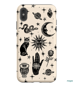 Astro Flash Beige Printed Phone Cases by Veronica Tucker - The Dairy