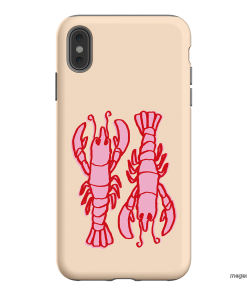 Lobster Love Peach Printed Phone Cases iPhone XS Max / Armoured by The Dairy - The Dairy