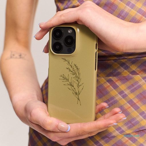 Khaki Wattle Printed Phone Cases by Typoflora - The Dairy