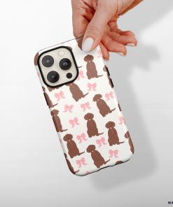 Bows & Besties Tough Phone Case - Chocolate Labrador