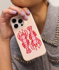 Lobster Love Peach Printed Phone Cases by The Dairy - The Dairy