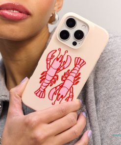 Lobster Love Peach Printed Phone Cases by The Dairy - The Dairy