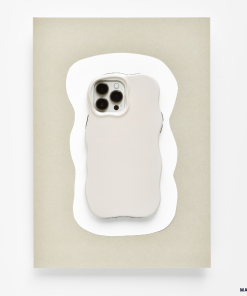 Shine Gloss Wavy Tough Phone Case - Pebble Beige