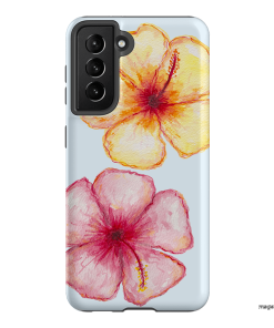 Hibiscus Flower Blue Printed Phone Cases Samsung Galaxy S21 / Armoured by BG. Studio - The Dairy