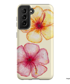 Hibiscus Flower Yellow Printed Phone Cases Samsung Galaxy S21 / Armoured by BG. Studio - The Dairy